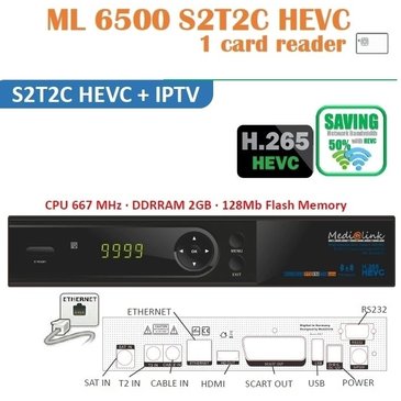 IPTV ML 6500 S2T2C HEVC MEDIALINK